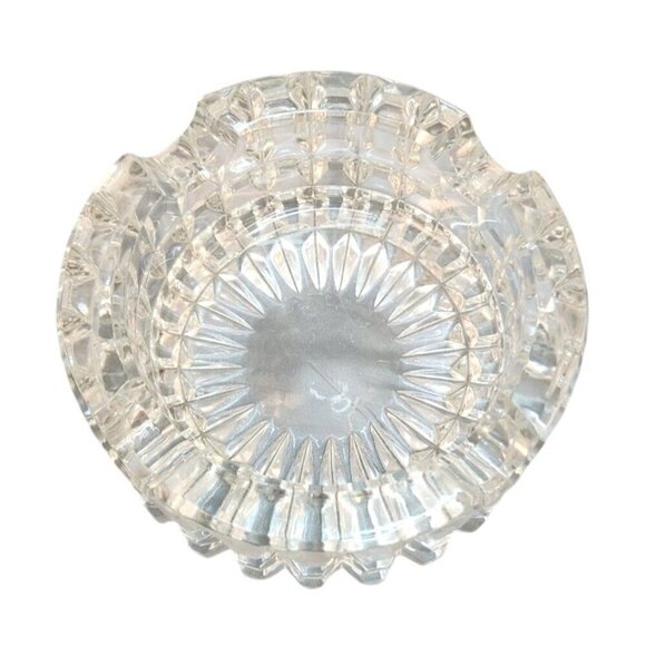 Vintage Clear Pressed Glass Ashtrays Heavyweight Glass Design One per order - Picture 7 of 9